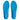 Pair of blue insoles with a textured pattern and the label walking on a white background.