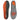 A pair of insoles with orange and gray colors, designed for athletic shoes.
