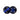 Two black and blue balls with dotted patterns sit on a white background.