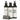 Three spray bottles and a cleaning brush for shoe maintenance on a white background