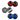 Colored balls with dotted patterns spin in the air against a white background.