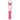 A pink flat lanyard is attached to a metal ring for holding or attaching items in a retail package.