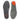 Shoe insoles are oriented side by side in gray and orange with a neutral background.