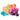 Tie-dye socks are arranged together in colorful hues on a white background.