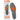 A gray and orange shoe insert with textured areas and air capsules for shock absorption placed beside its packaging.