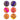 Colorful tie-dye patterned balls spin on a white surface for recreational play.